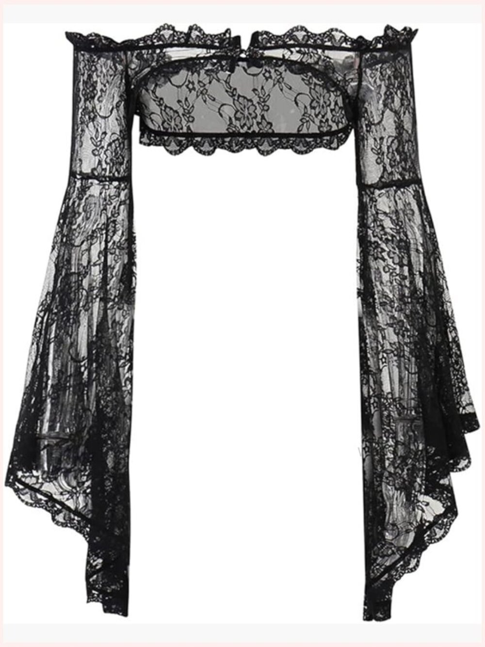 Gothic Mesh Crop Top Long Sleeve See Through Y2k Punk Blouse Rave Outfit